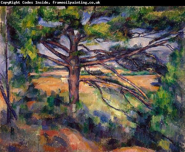 Paul Cezanne Grobe Kiefer mit roten Feldern